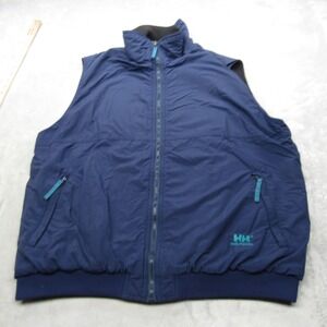 Helly Hansen Vest Men Blue Water Resistant Fleece Lined FullZip Outdoor Hike VTG